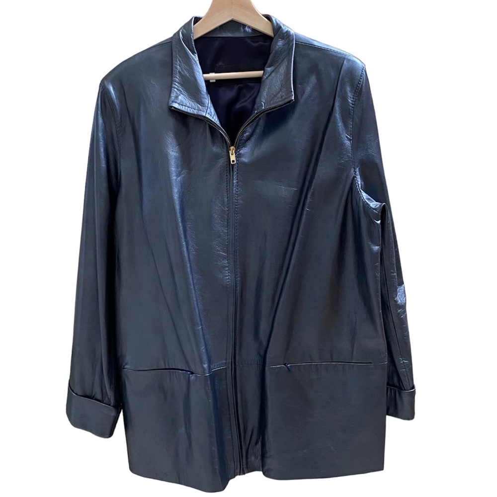 WOMEN’S VINTAGE IMAGE LEATHER JACKET BLACK SIZE XL